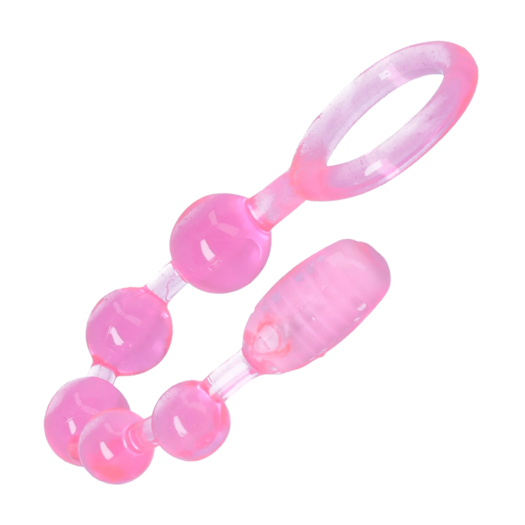 4 Piece Toy Kit - Dildo Vibe, Tongue Teaser, Vibrating Anal Beads and Sm. Toy Storage Bag! - Image 3