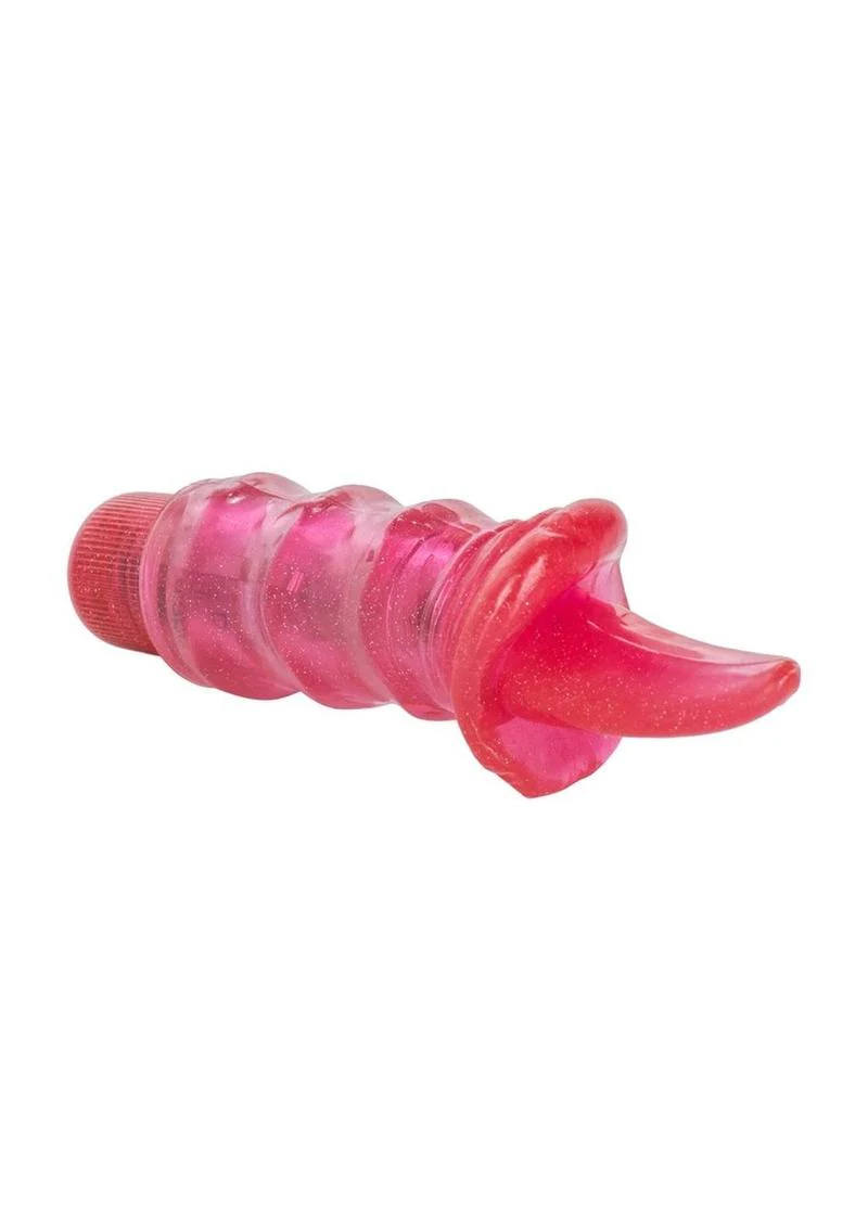 4 Piece Toy Kit - Dildo Vibe, Tongue Teaser, Vibrating Anal Beads and Sm. Toy Storage Bag! - Image 9