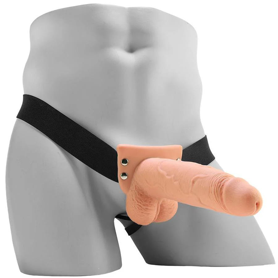7.5 Inch Squirting Hollow Strap-On With Balls - Image 3