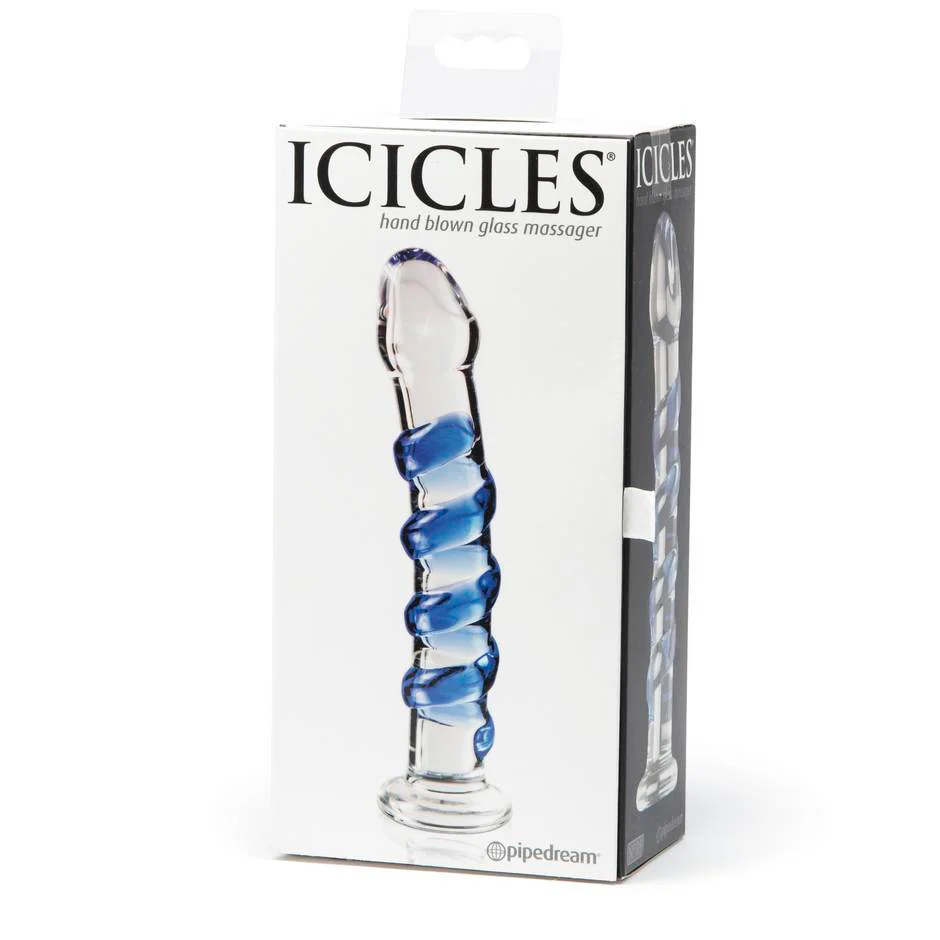 7 Inch Textured Glass Dildo - Great For Temperature Play! - Image 4