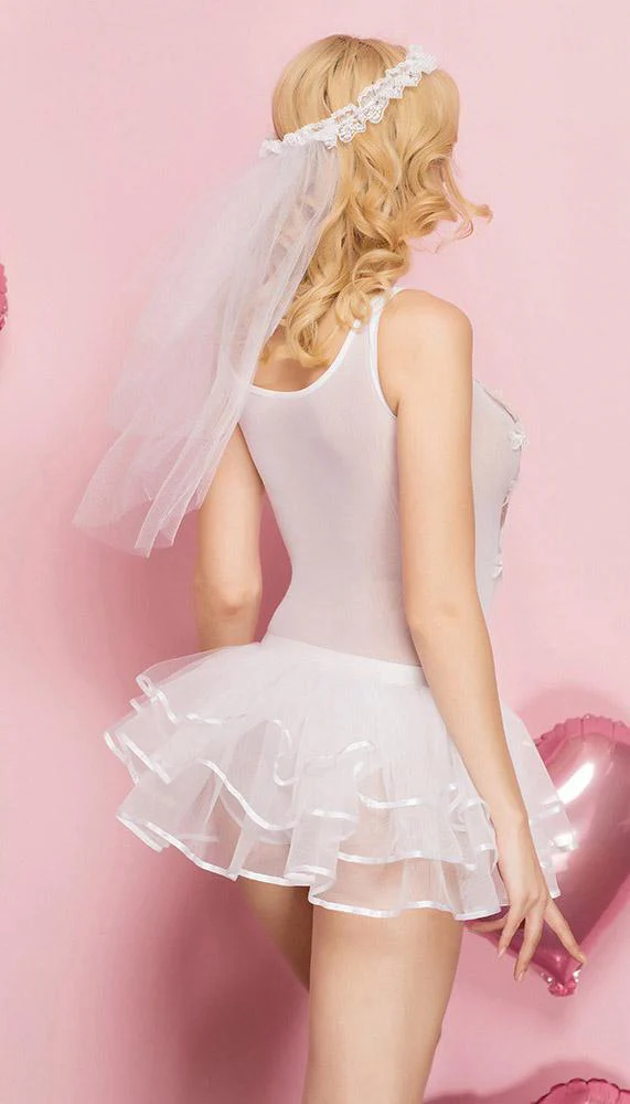 Bridal Babydoll Inspired Dress - Veil Included! - Image 3