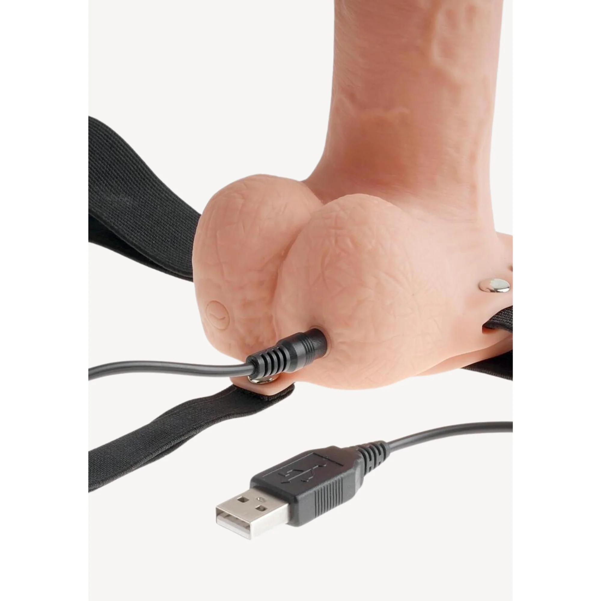 9" Vibrating Hollow Strap-on - Image 3
