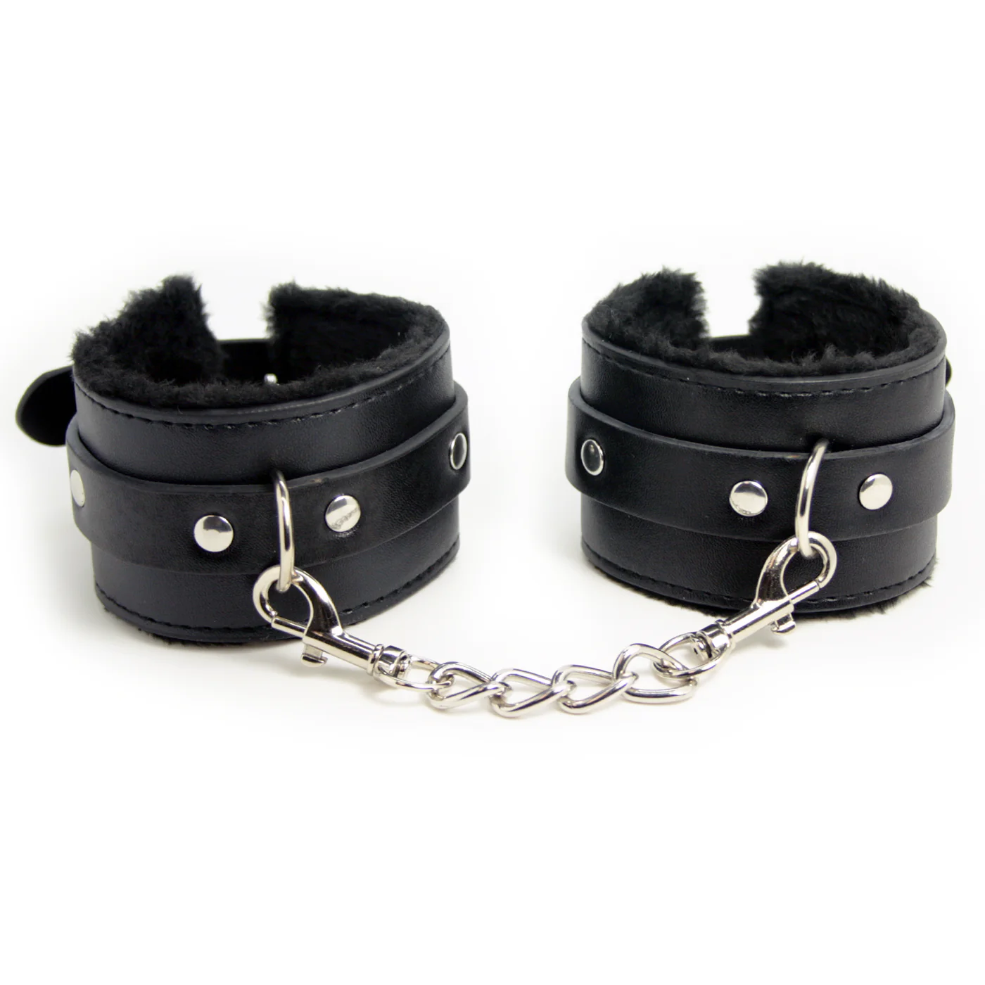 Adjustable Leather Faux Fur Lined Wrist Cuffs - Image 4