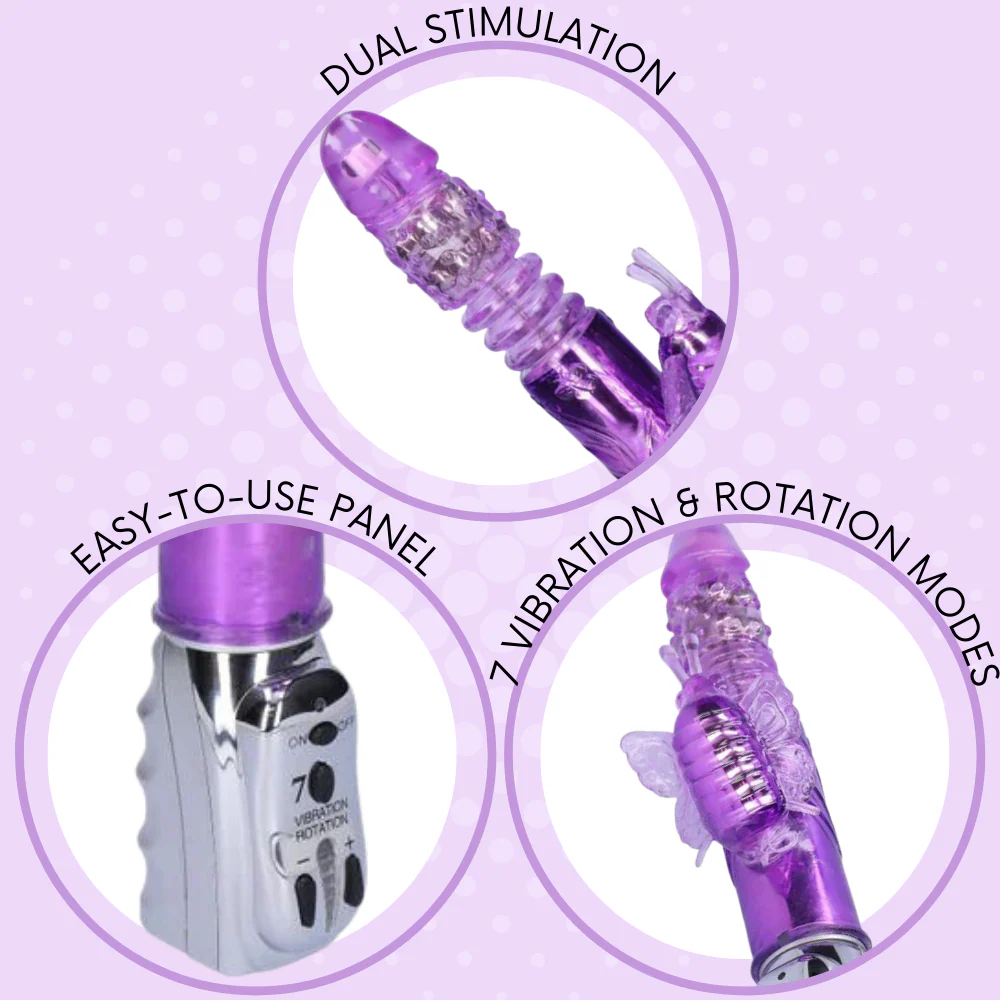 Aura Butterfly Thrusting & Rotating Dual-Action Vibrator - Image 11