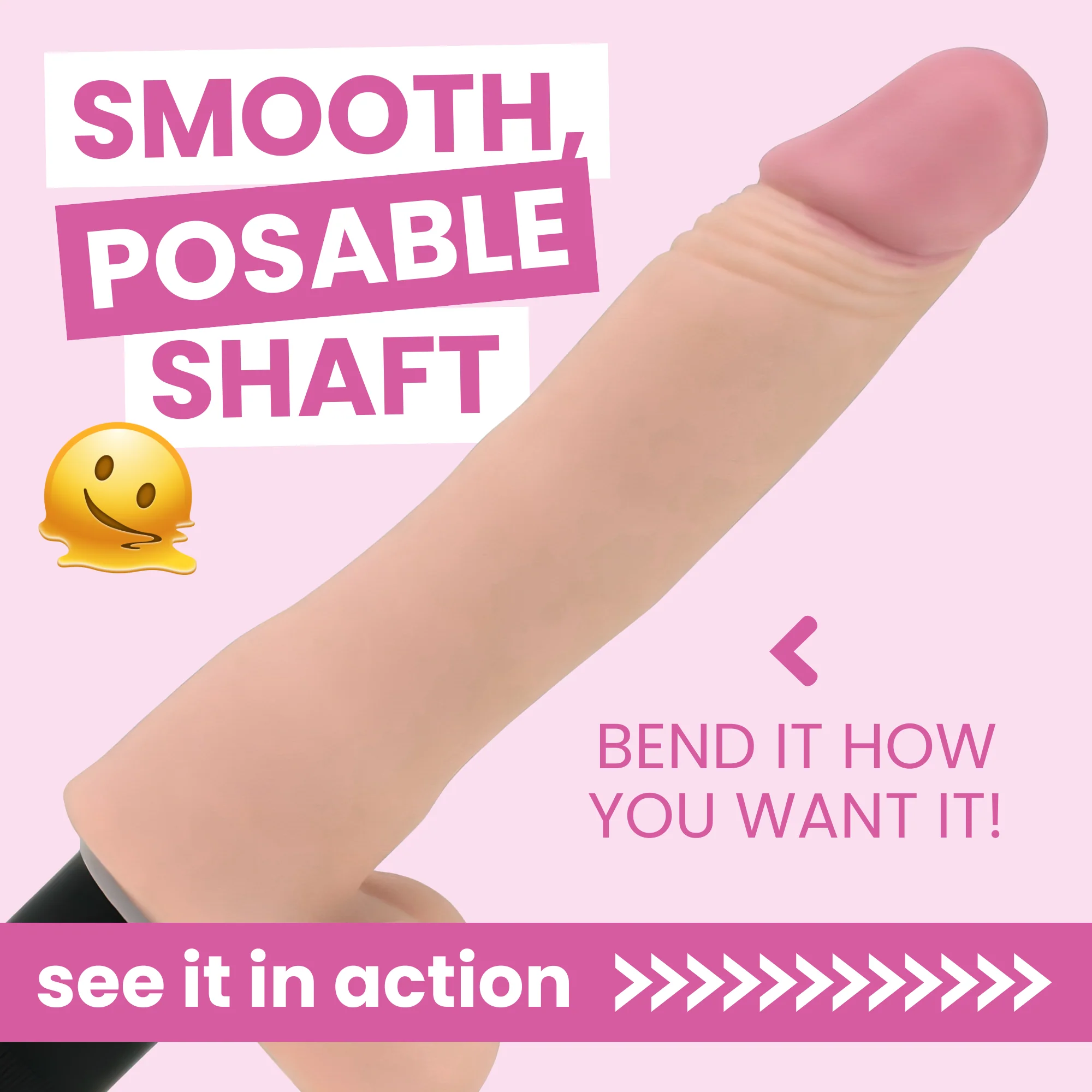 Vibrating Dildo with Balls - Flexes and Bends As You Move!