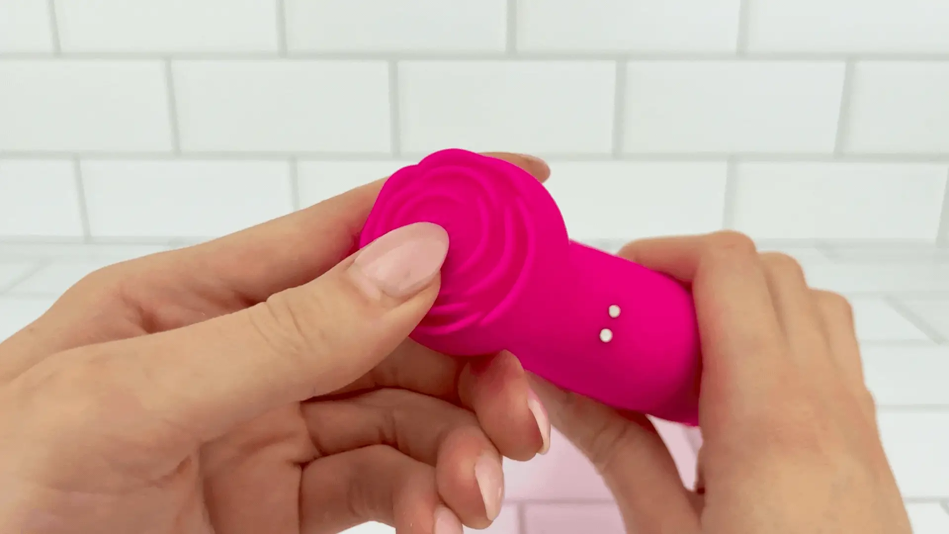 Bendy Silicone Double Dildo Vibrator with Clit Teaser - Fulfill DP Fantasies or Buzz Your Clit with the Vibrating Handle! - Image 8