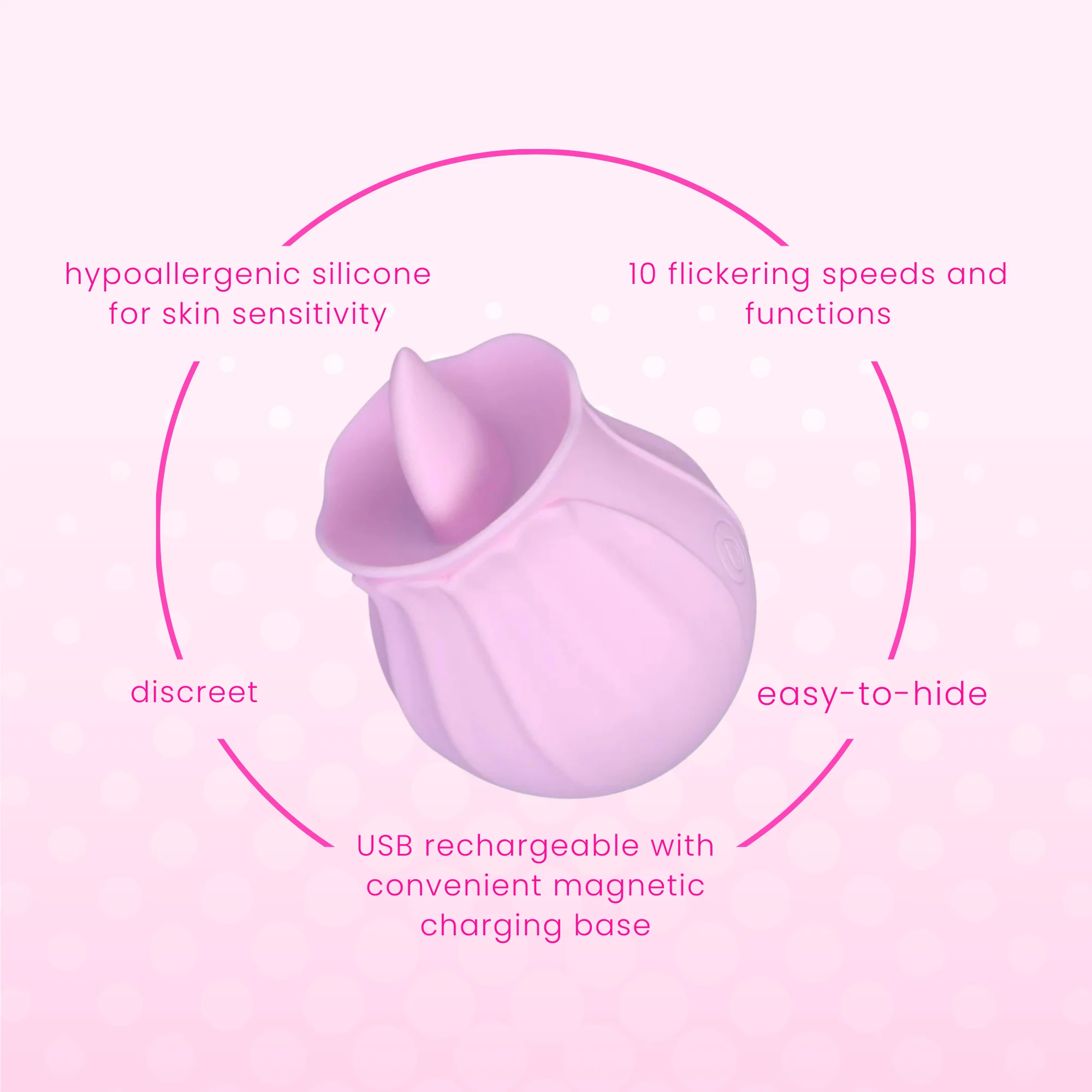 FREE Bhava Rechargeable Flickering Tongue Rose in Pink - Image 7