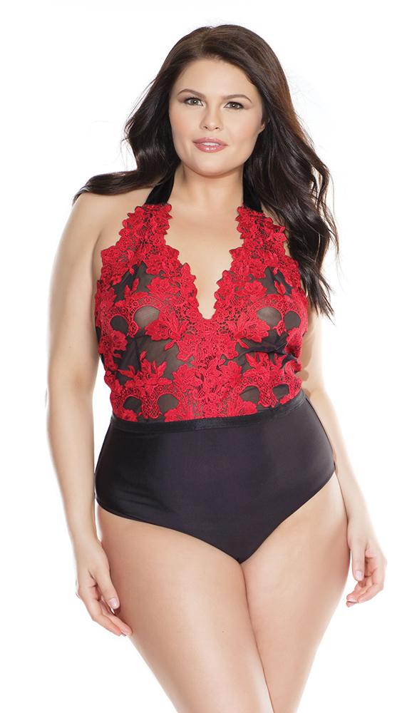 Deep V-Neck Embroidered Teddy - Image 3