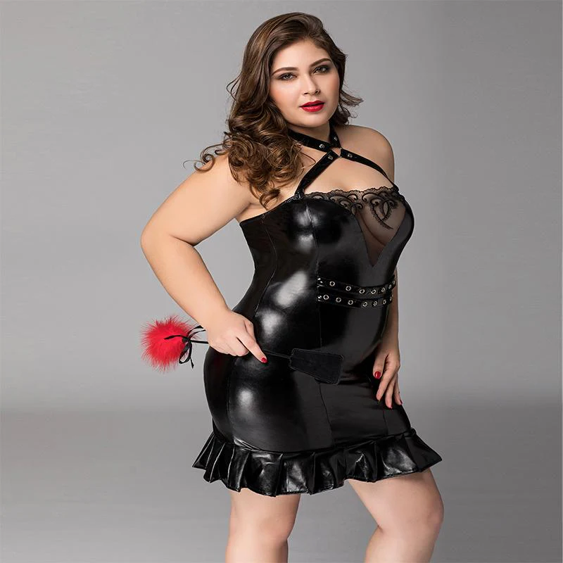 Black Faux Leather Dress - Queen Size - Image 3