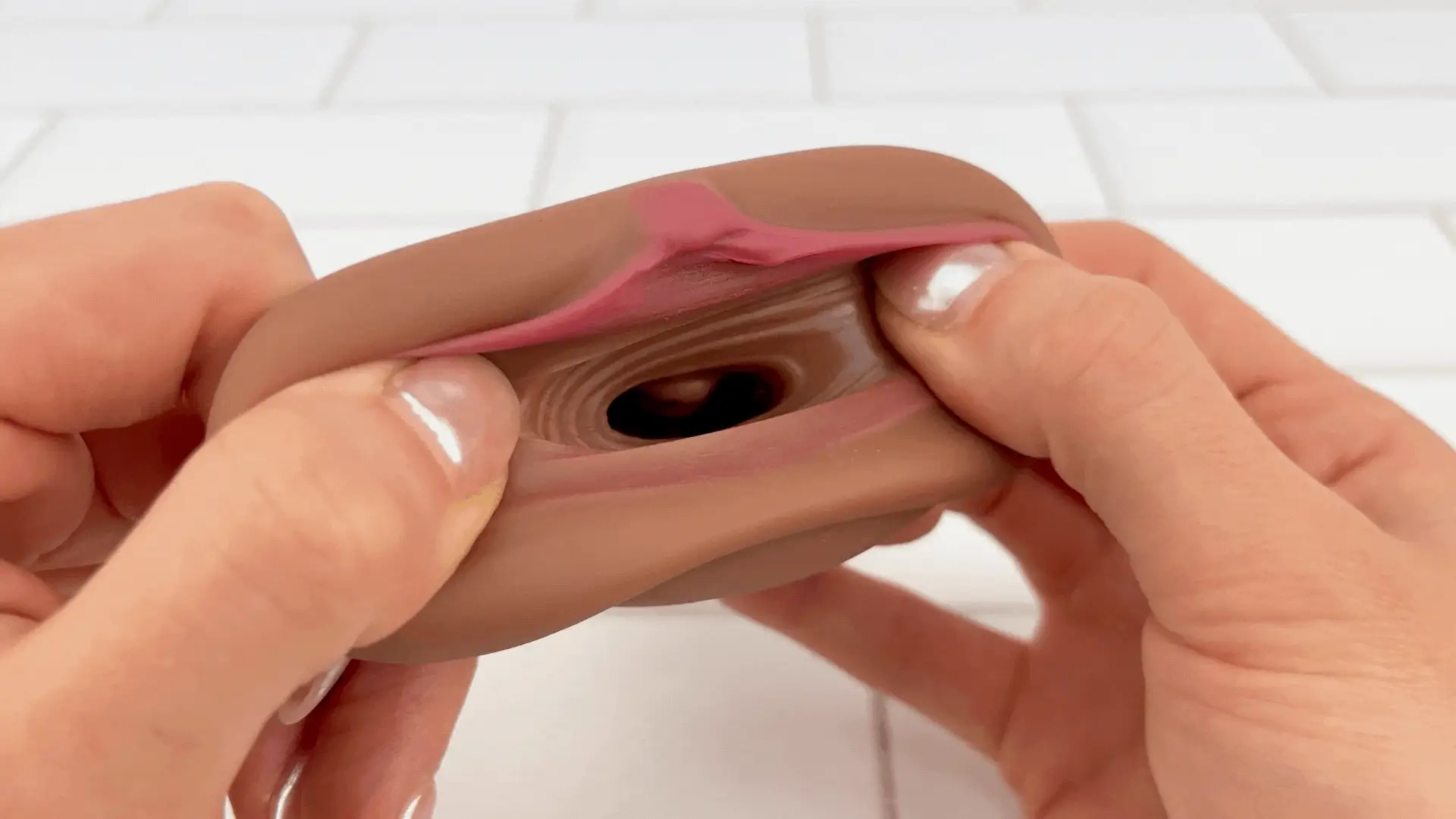 Easy Grip Ribbed Realistic Pussy Stroker - Image 4