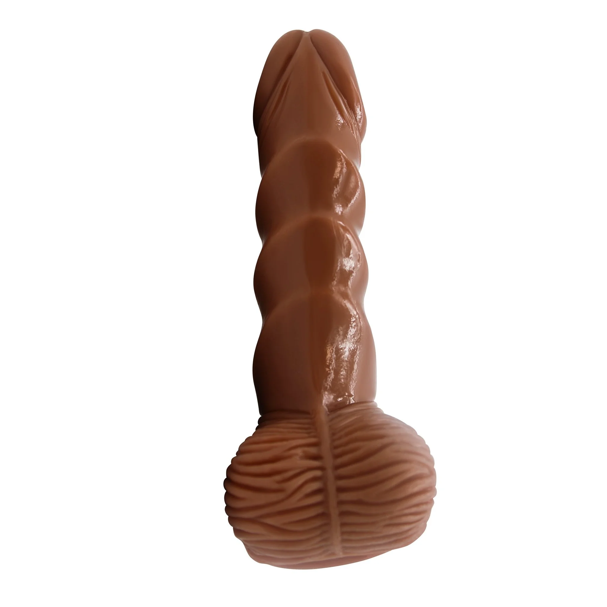 Brown Rippled Suction Cup G-Spot Dildo - Image 2