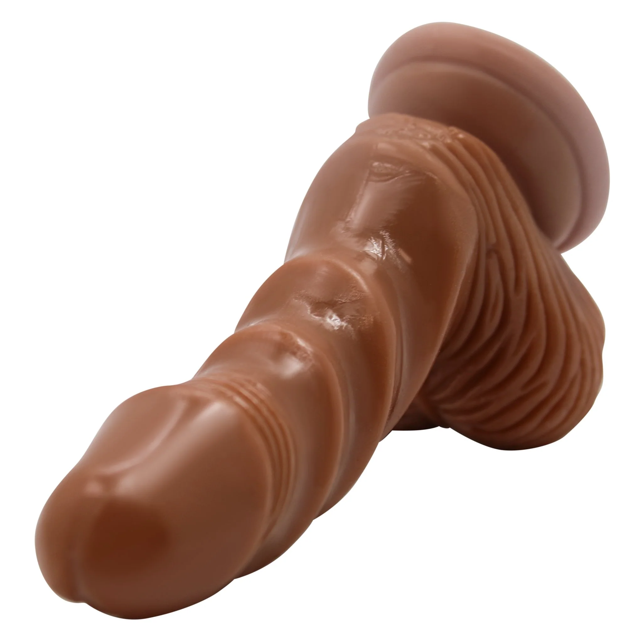 Brown Rippled Suction Cup G-Spot Dildo - Image 3