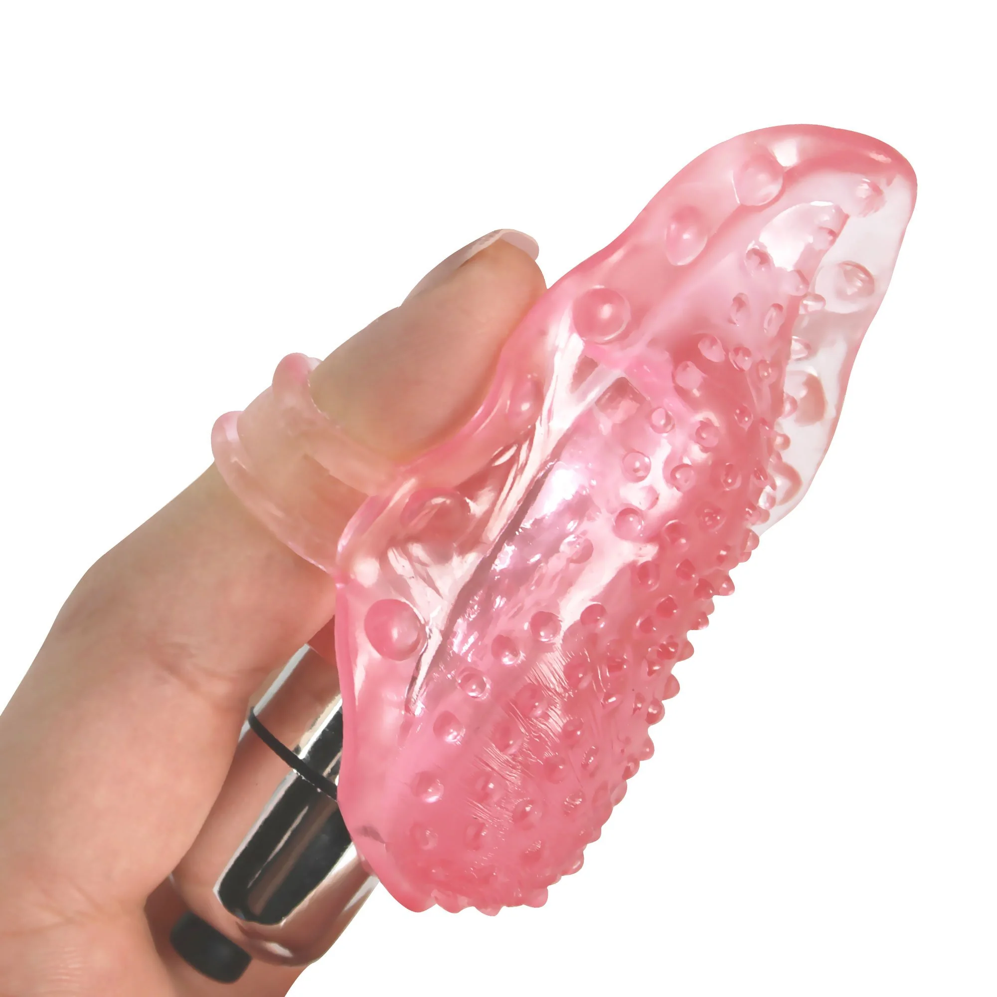 Vibrating Tongue Finger Sleeve with Clit Bullet - Image 3