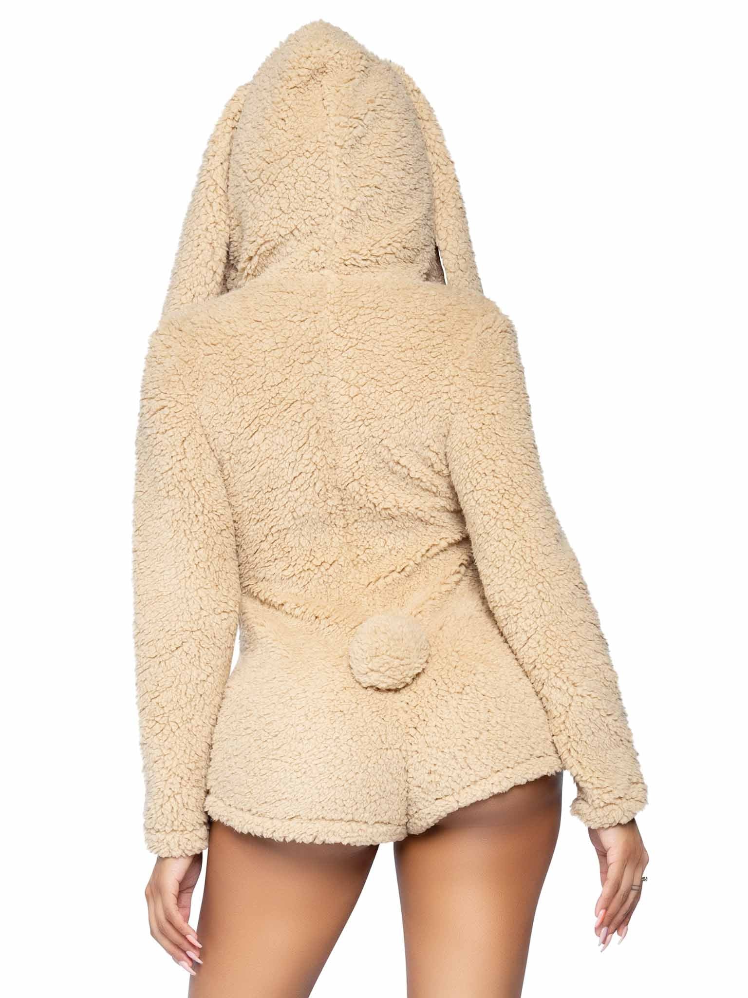 Leg Avenue Cuddle Bunny Ultra Soft Zip Up Teddy Romper - Three Sizes Available! - Image 2