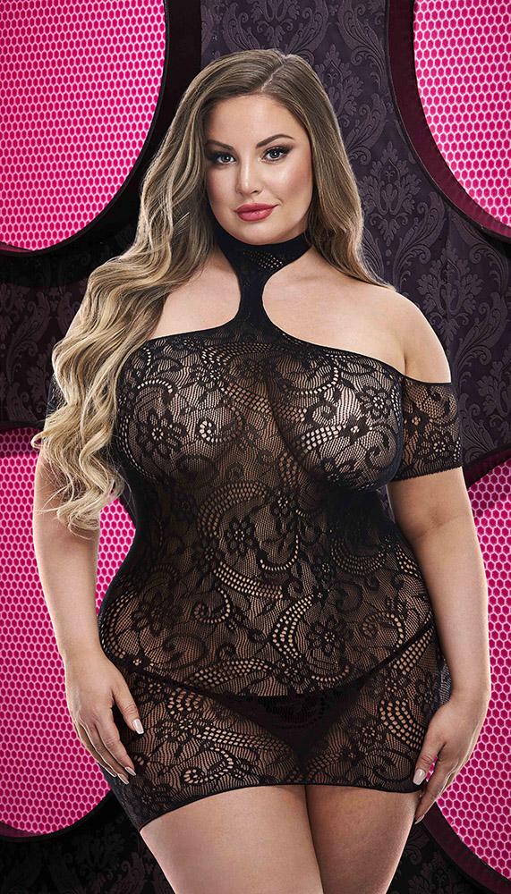 Choker Neck Mini Dress - Image 3