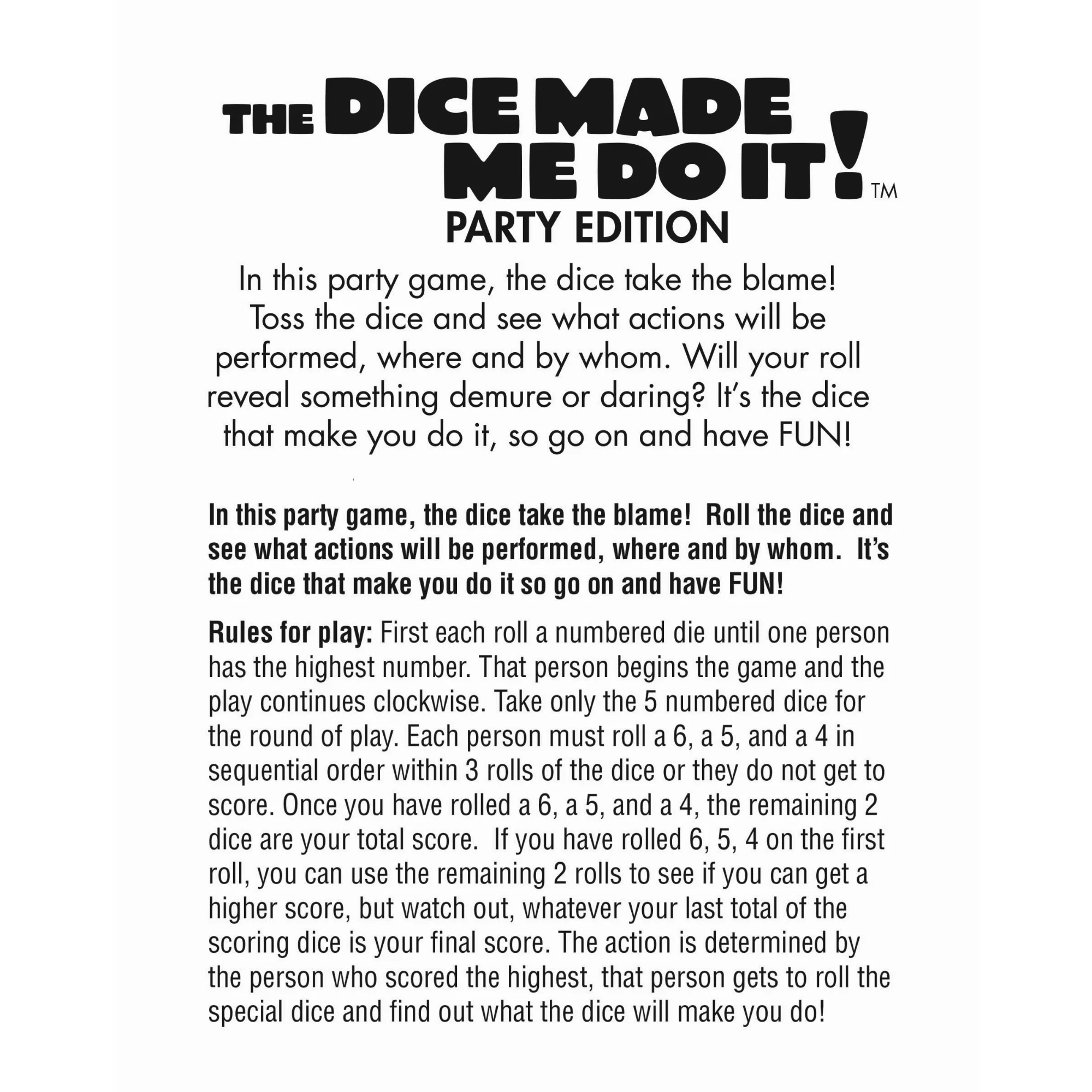 The Dice Made Me Do It Party Edition - Image 3