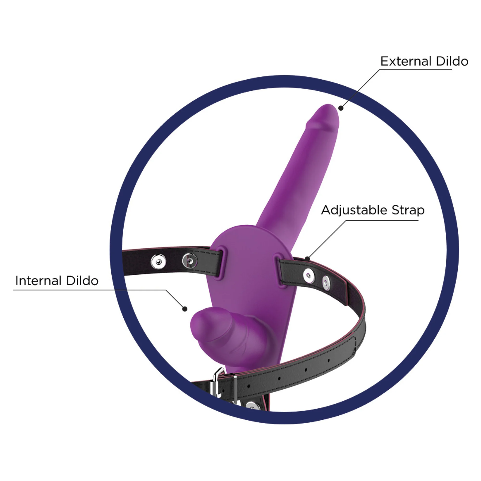 Double Dickin Silicone Double Dildo Strap-On for Women - Image 3