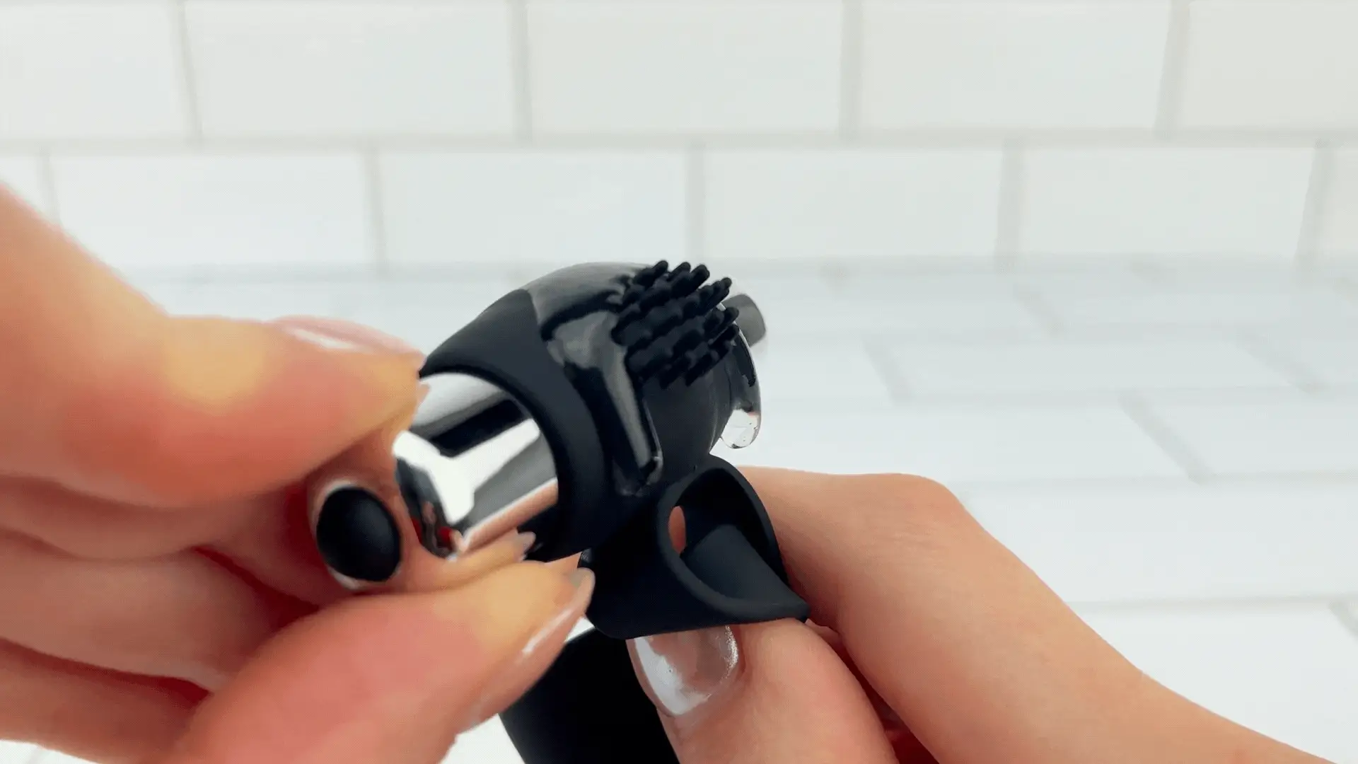 Beaded Double Penetration Clit Stimulating Vibrating Cock Ring - Image 2