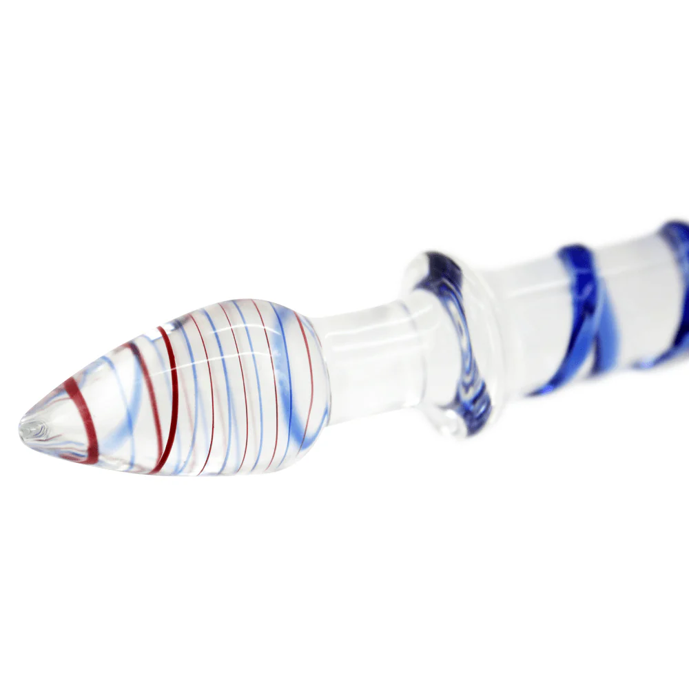 Dual-Ended Swirl Glass G-Spot / P-Spot Dildo & Anal Plug - Image 4