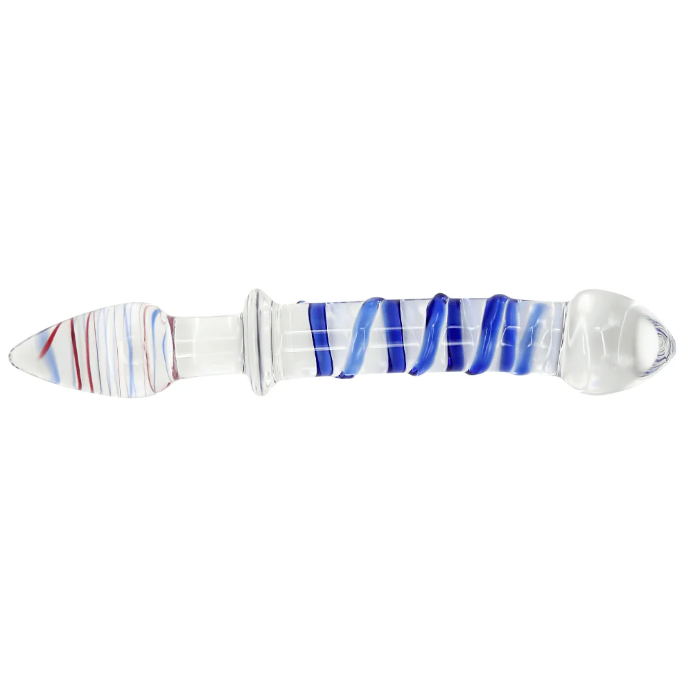 Dual-Ended Swirl Glass G-Spot / P-Spot Dildo & Anal Plug - Image 5