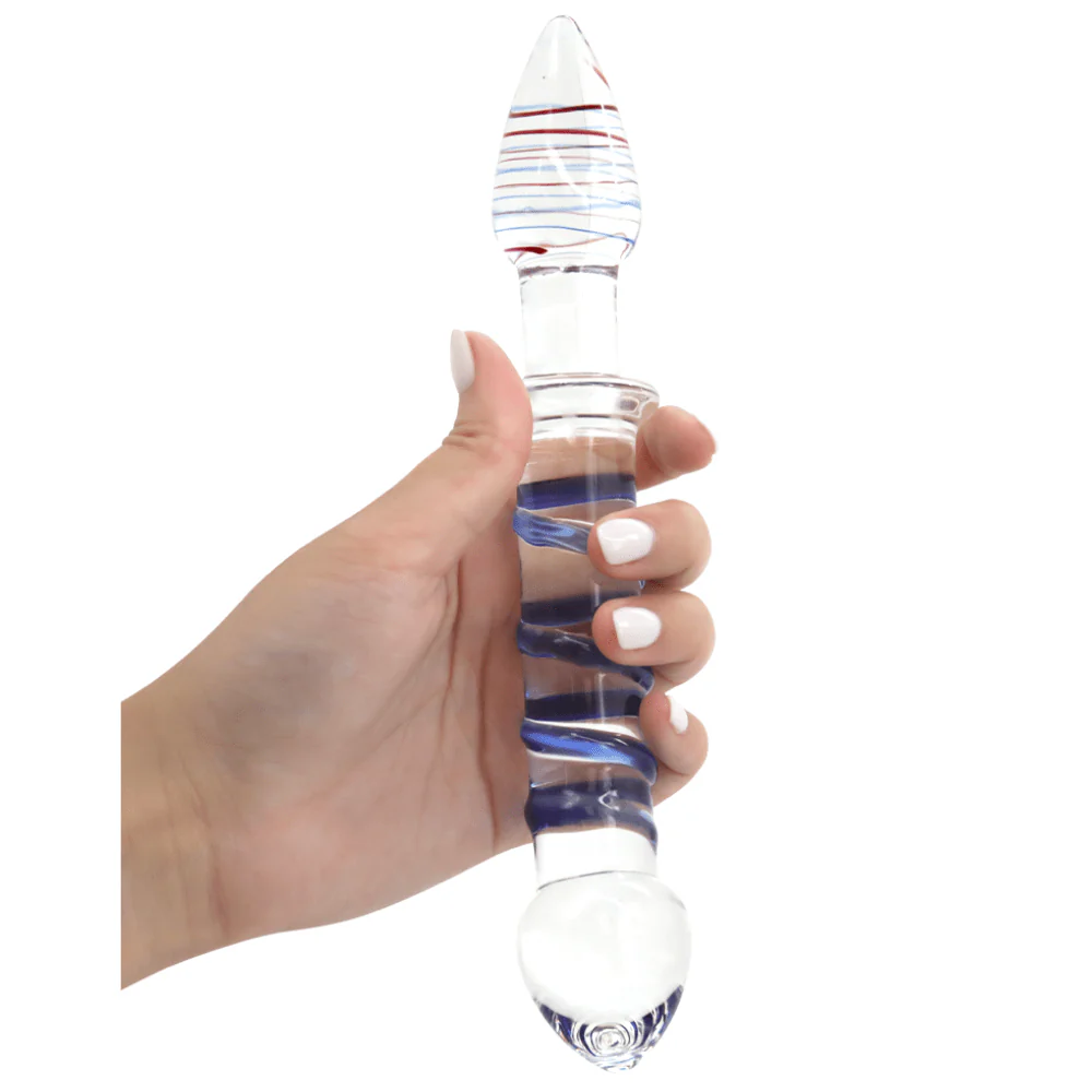 Dual-Ended Swirl Glass G-Spot / P-Spot Dildo & Anal Plug - Image 7