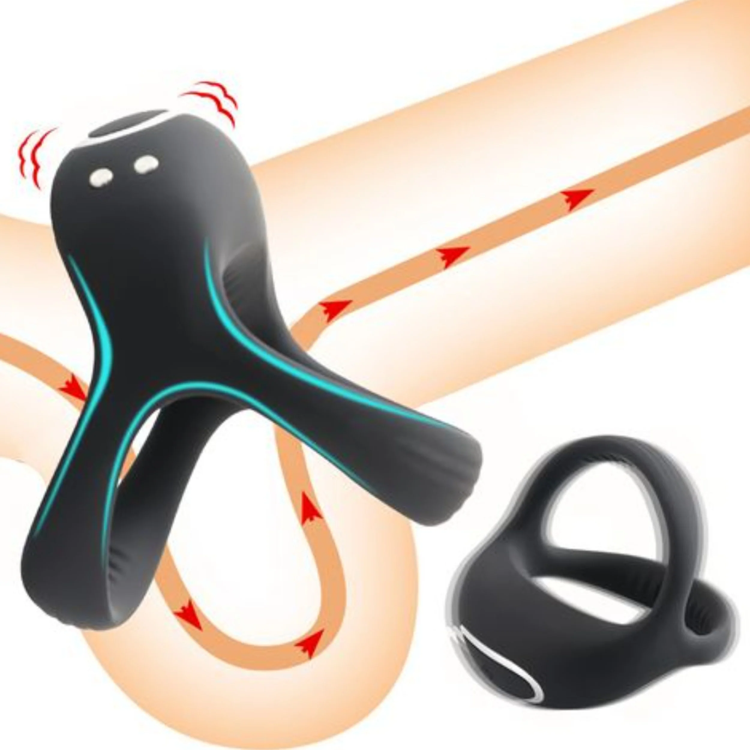 ADMIRE Dual Silicone Vibrating C-Ring with Remote - Image 11