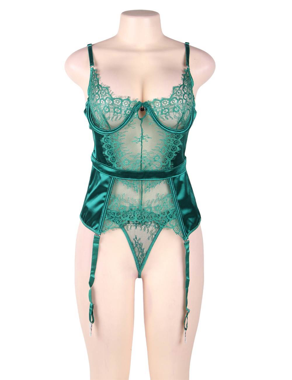 Emerald Lace Corset - Two Sizes Available - Image 2