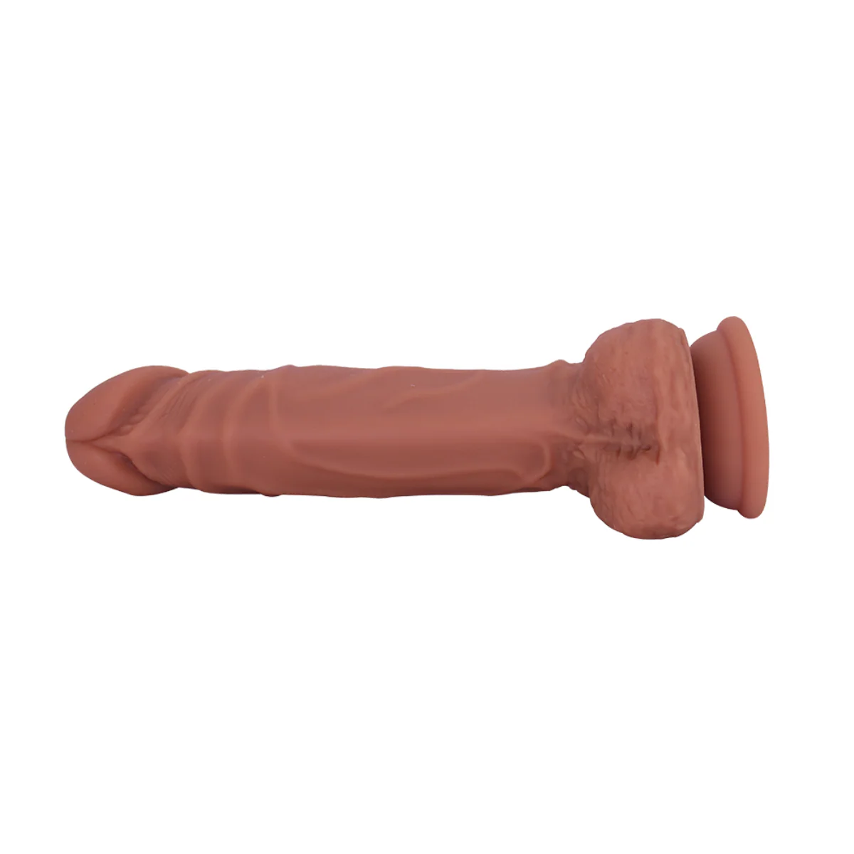 Erotic Brown Suction Cup Dildo With Balls - Stick To Any Flat Surface & Ride! - Image 4