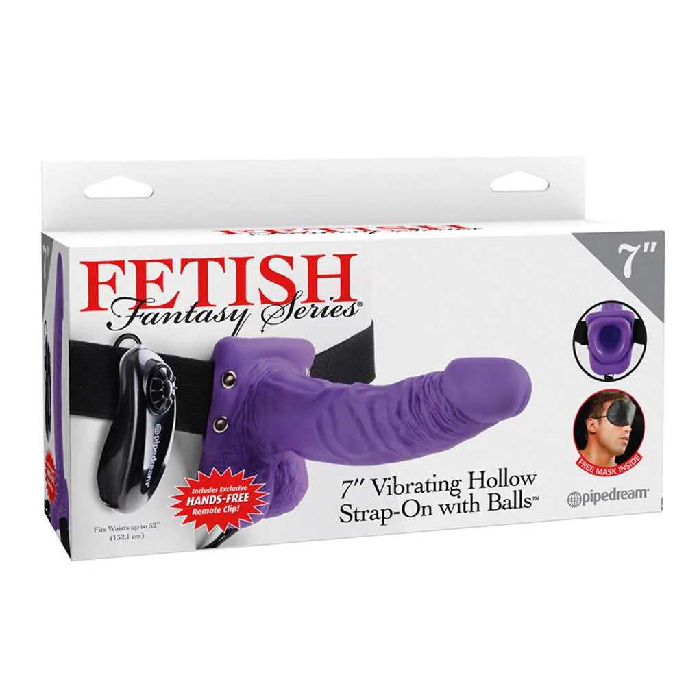 Fetish Fantasy 7 Inch Vibrating Hollow Strap-On With Balls - Image 6