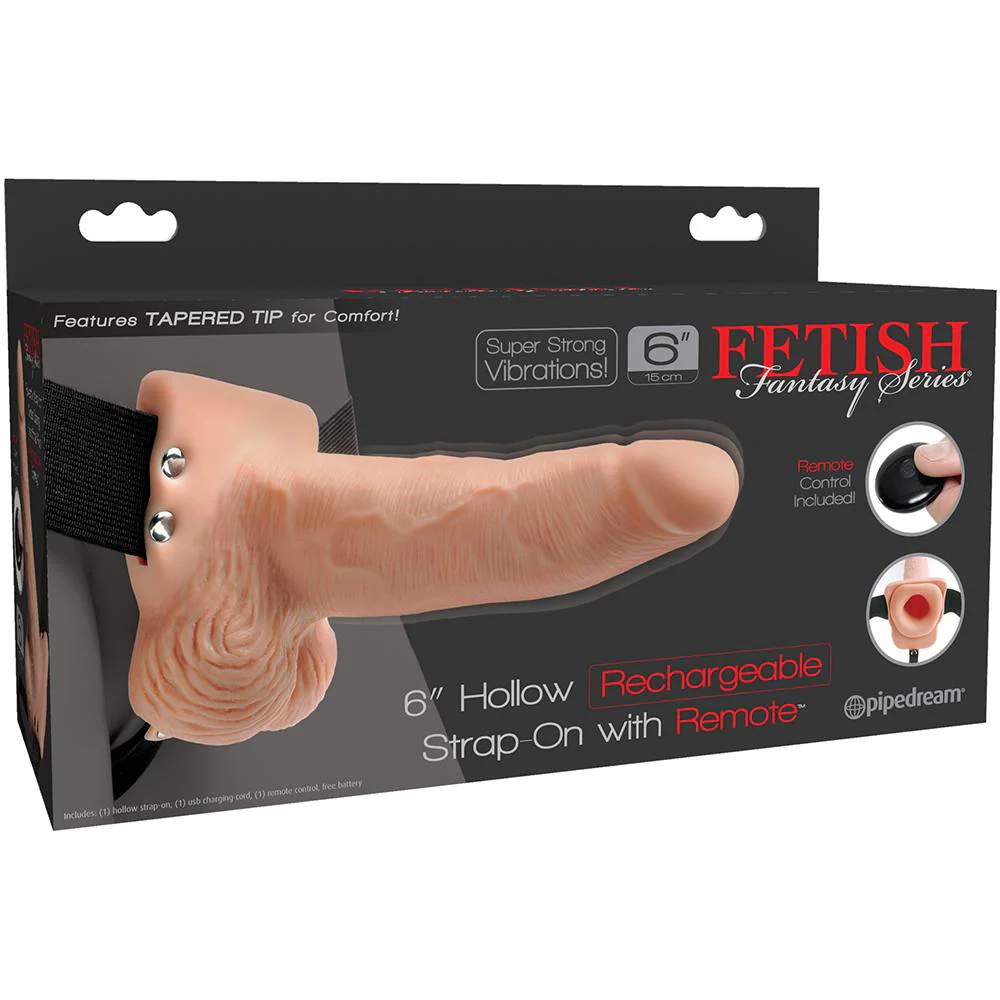 Fetish Fantasy 6 Inch Hollow Vibrating Strap-On with Remote - Image 10