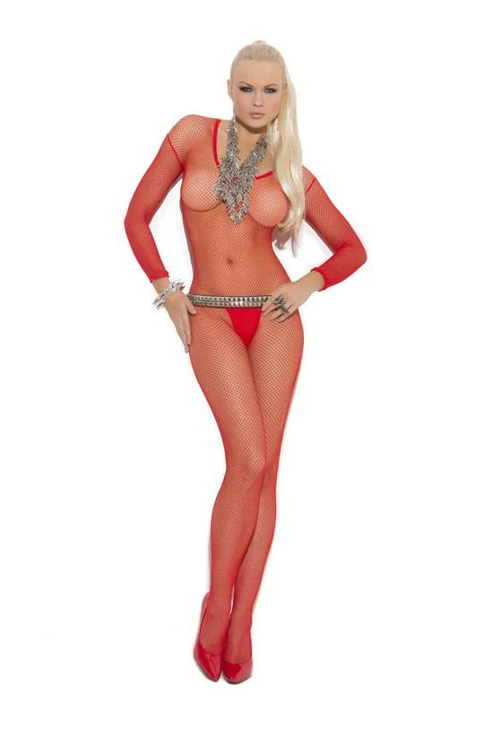 Fishnet Long Sleeve Bodystocking - One Size and Queen Available - Image 2