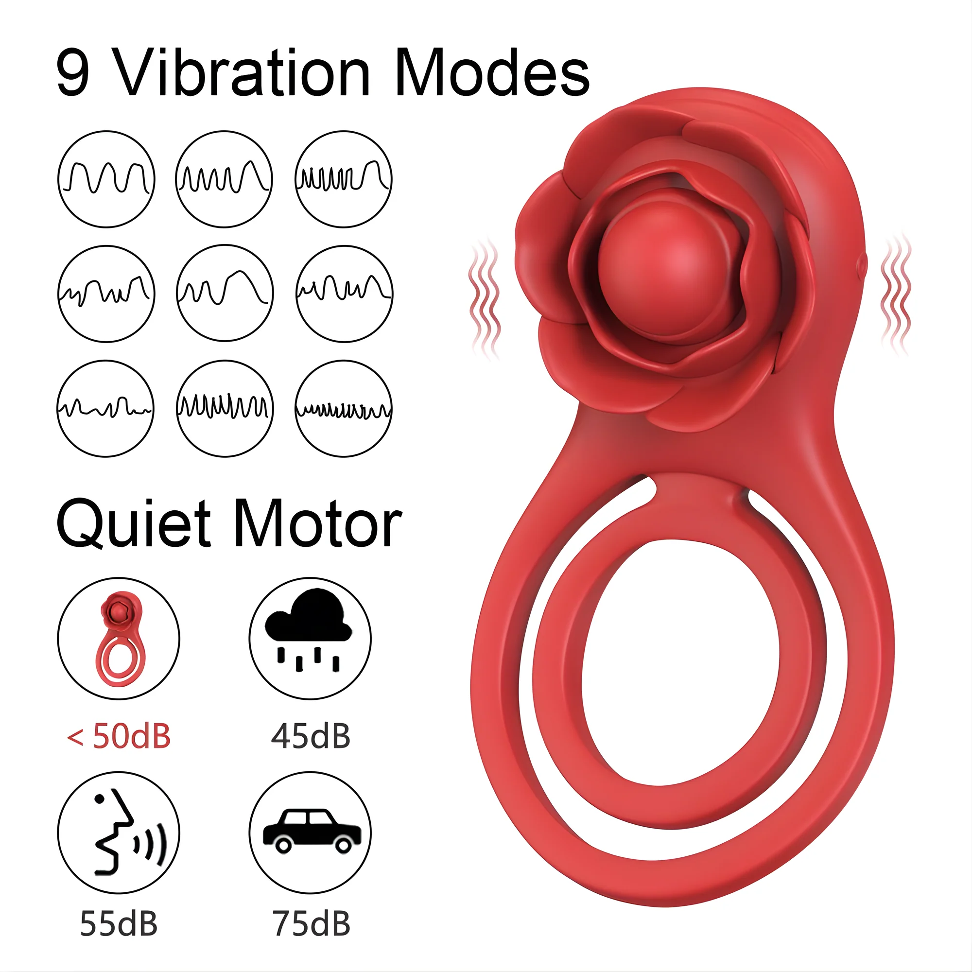 Flower Double C-Ring - Clit Stimulation For Her & Enhanced Erections For You! - Image 5