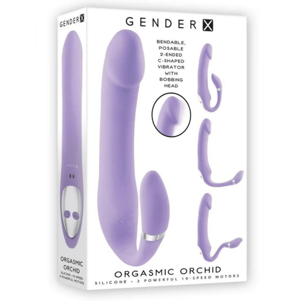 Gender X Orgasmic Orchid Vibrator with Clitoral Stimulator - Image 3