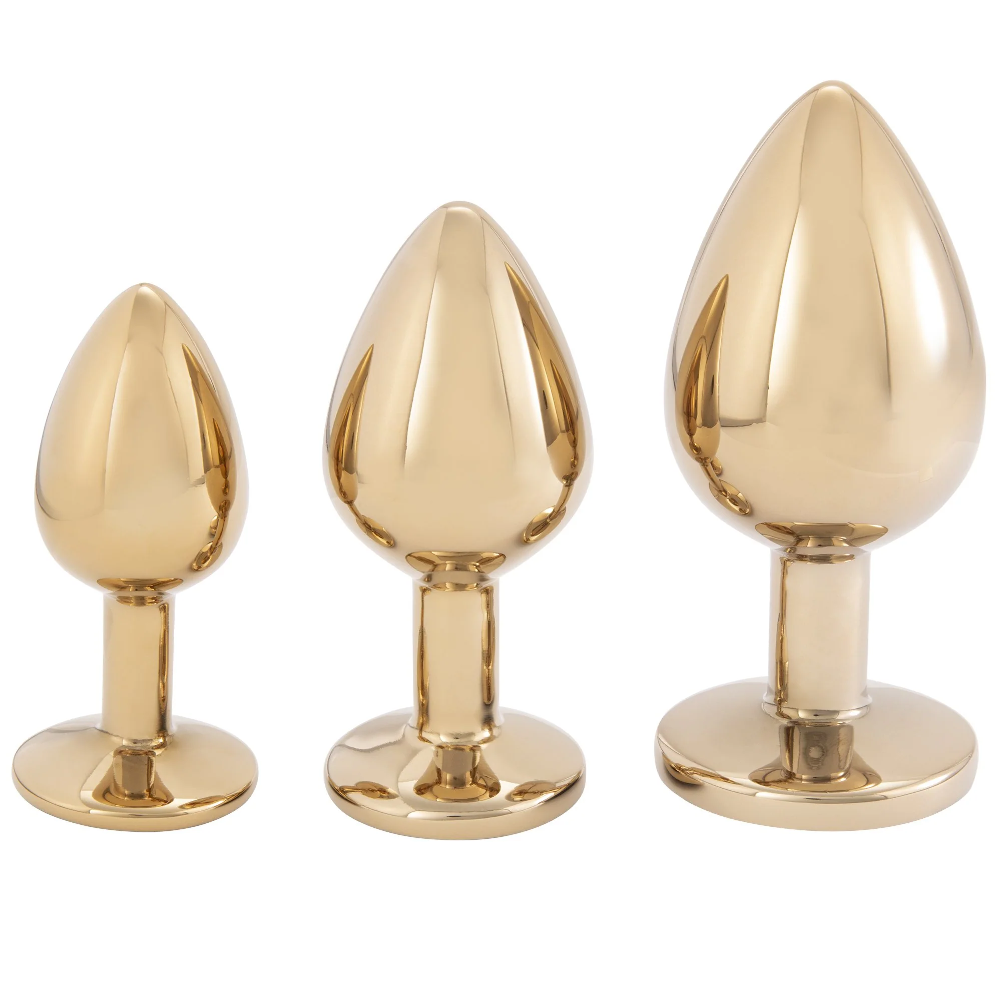 Gold Metal Butt Plug With Jewel - Image 3