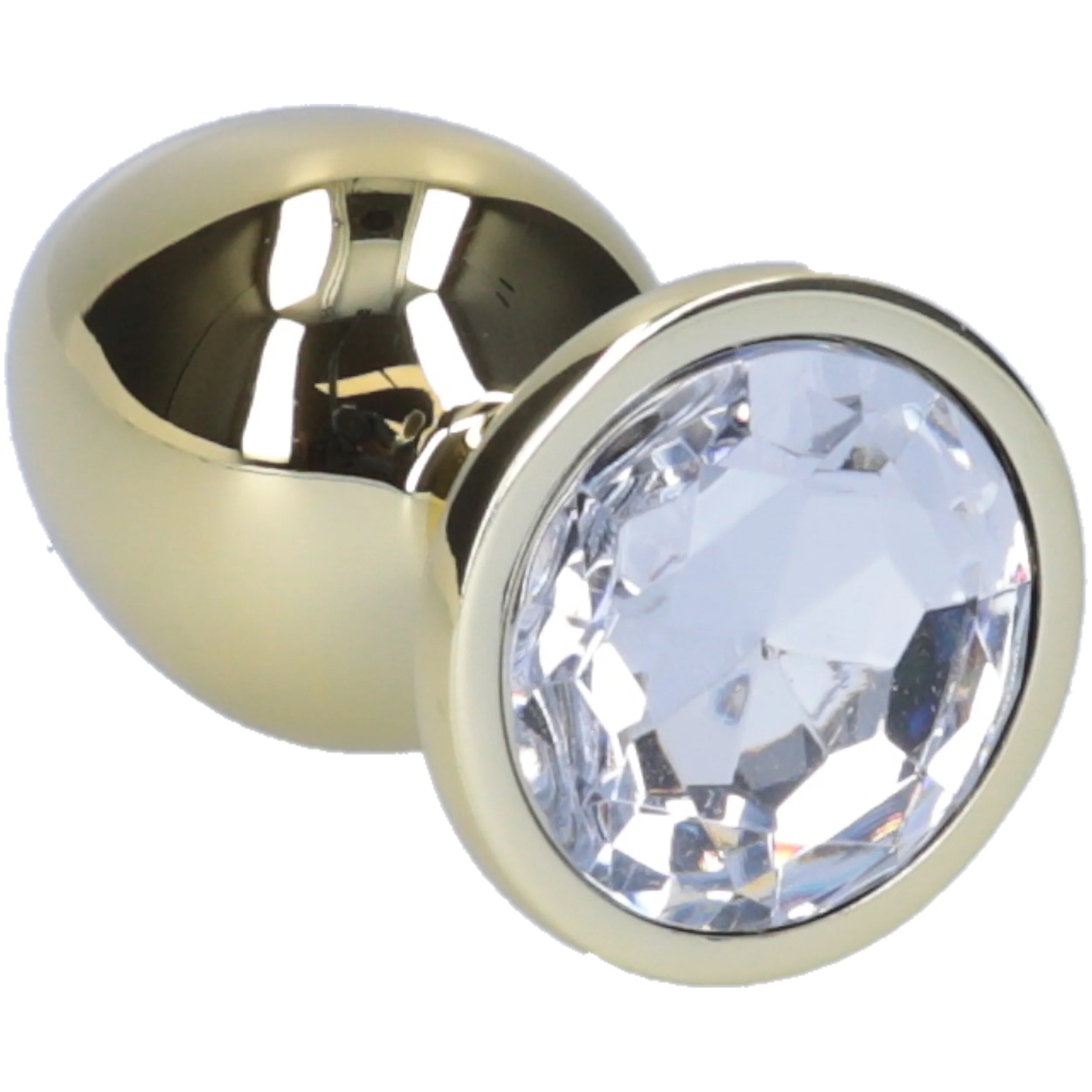 Gold Metal Butt Plug With Jewel - Image 4