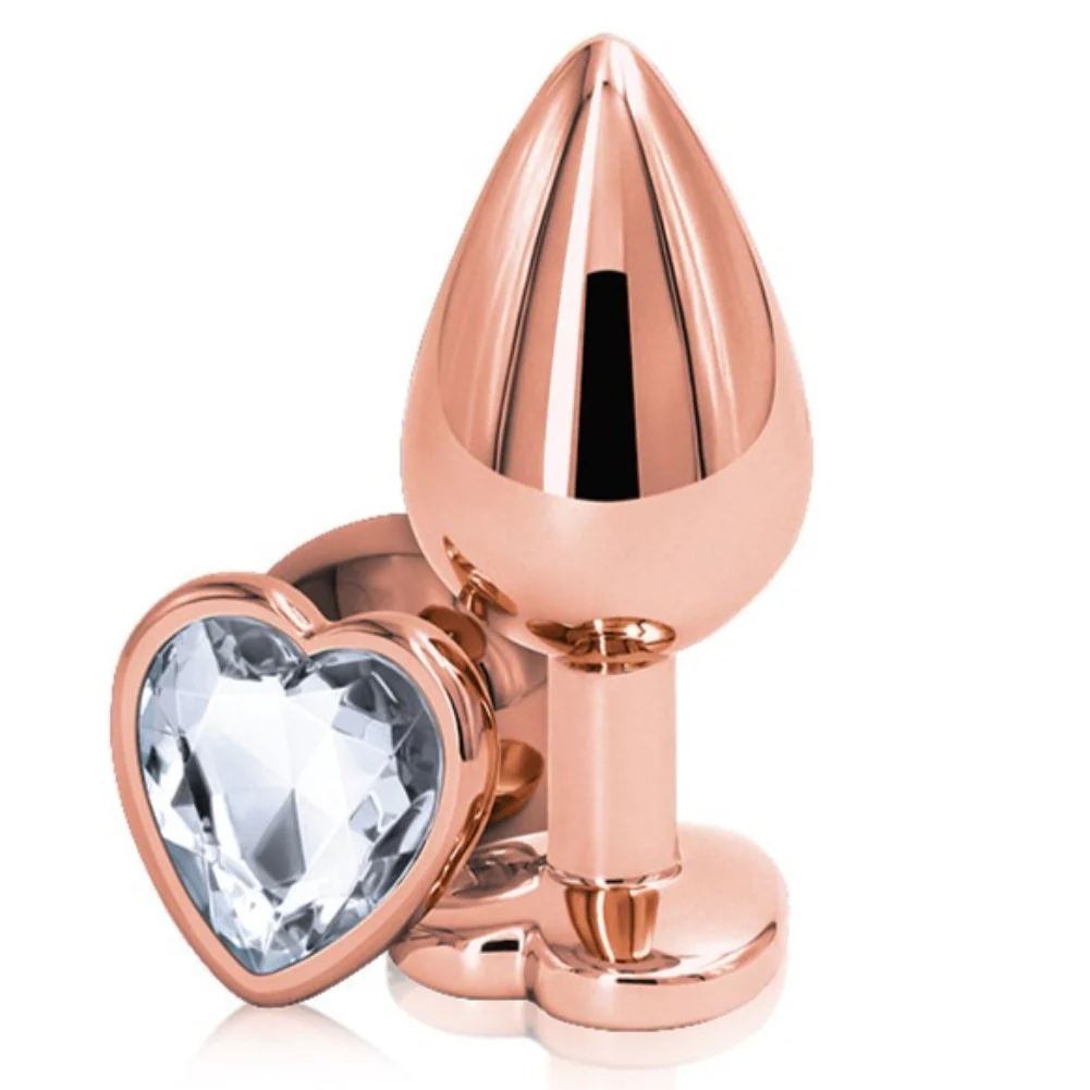 NS Novelties Rainbow Heart Jeweled Metal Butt Plug - Image 3