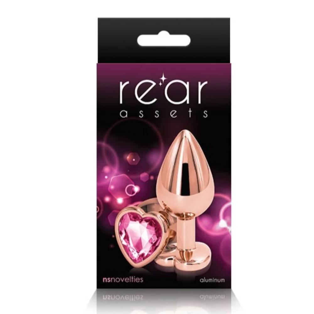 NS Novelties Rainbow Heart Jeweled Metal Butt Plug - Image 5