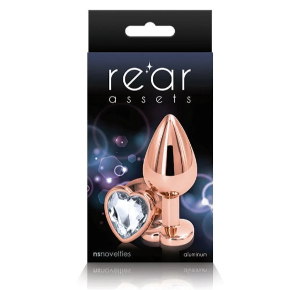 NS Novelties Rainbow Heart Jeweled Metal Butt Plug - Image 6