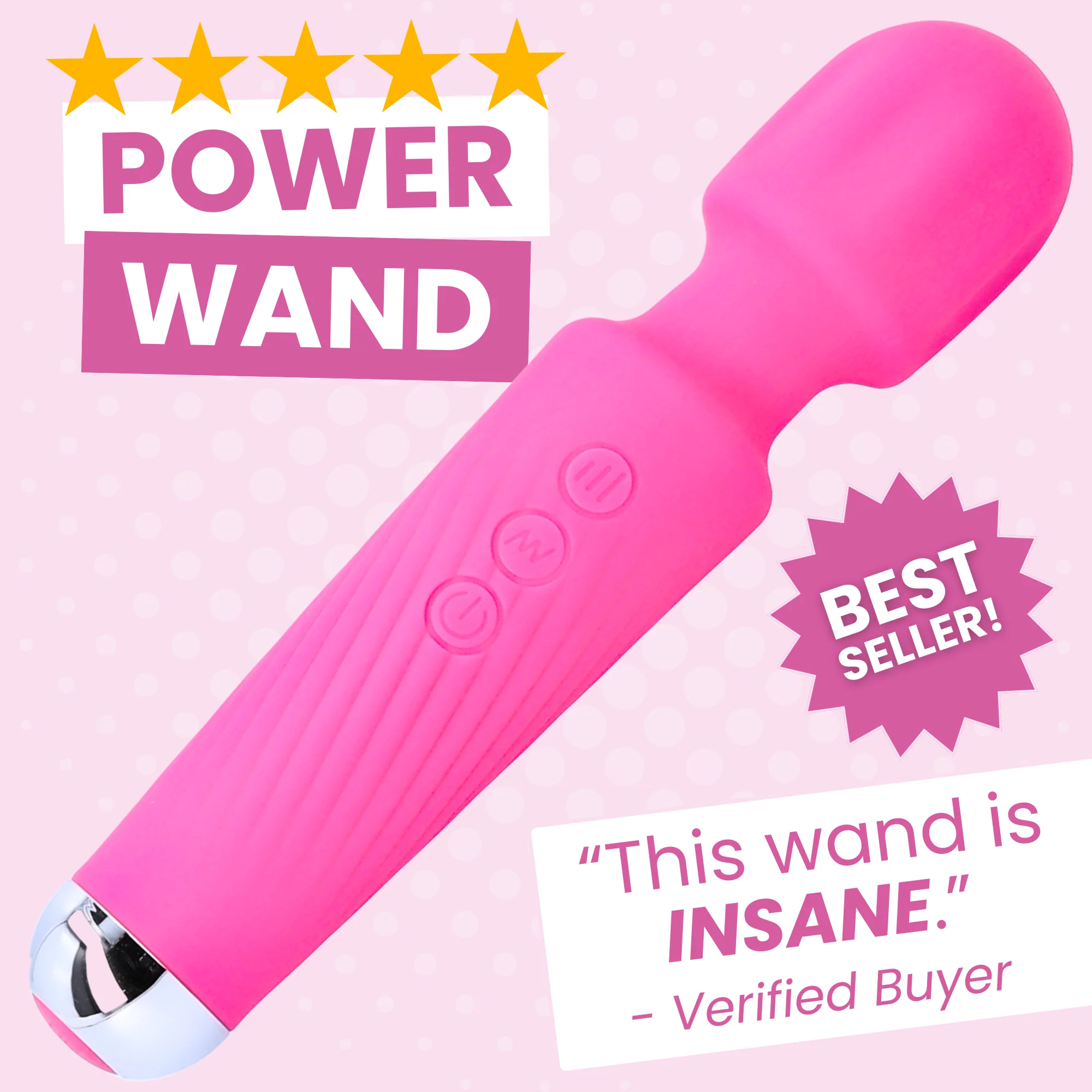 High-Power Silicone Wand Vibrator (Intense Vibrations!) - Image 4
