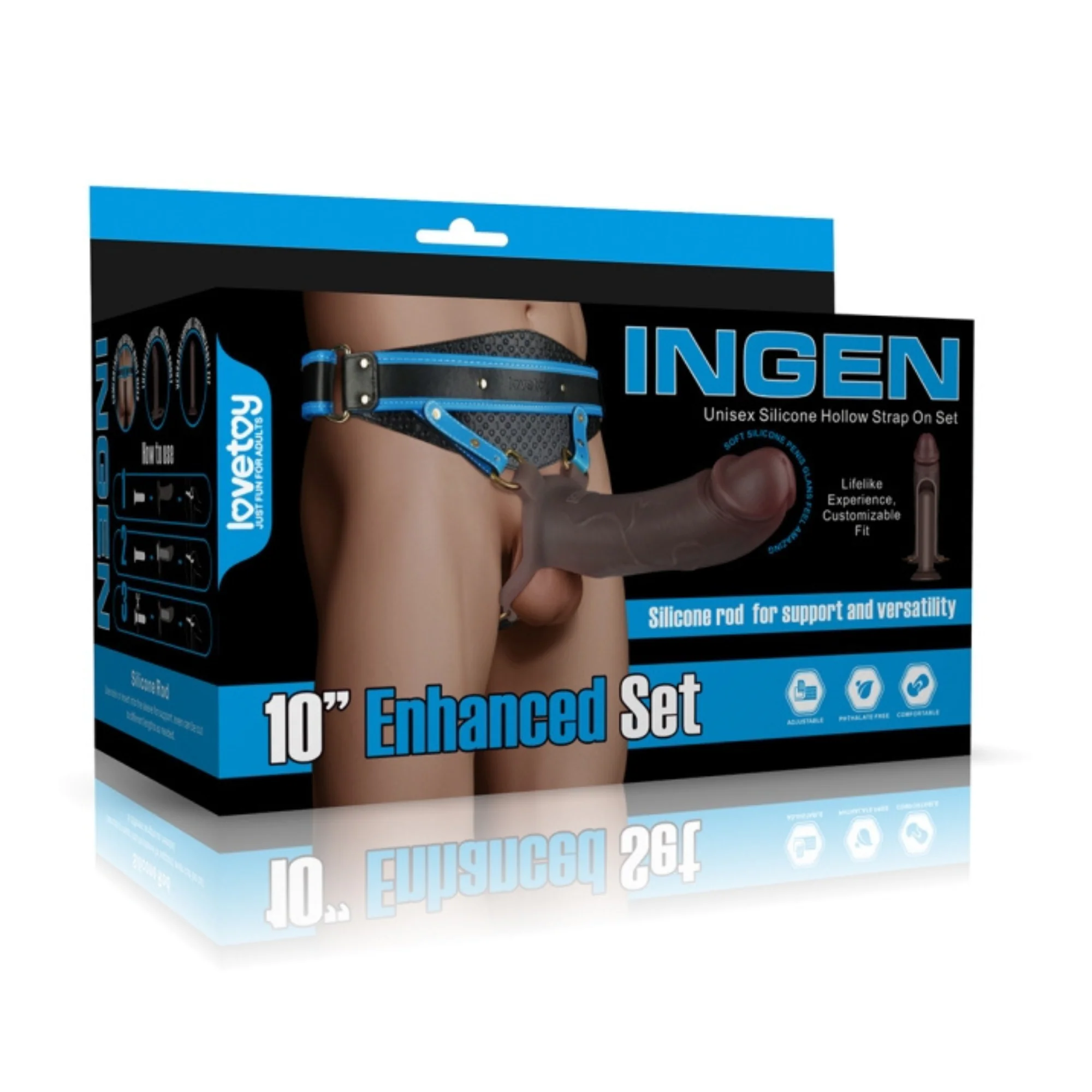 INGEN 10" Enhanced Hollow Strap-on Set - Image 3