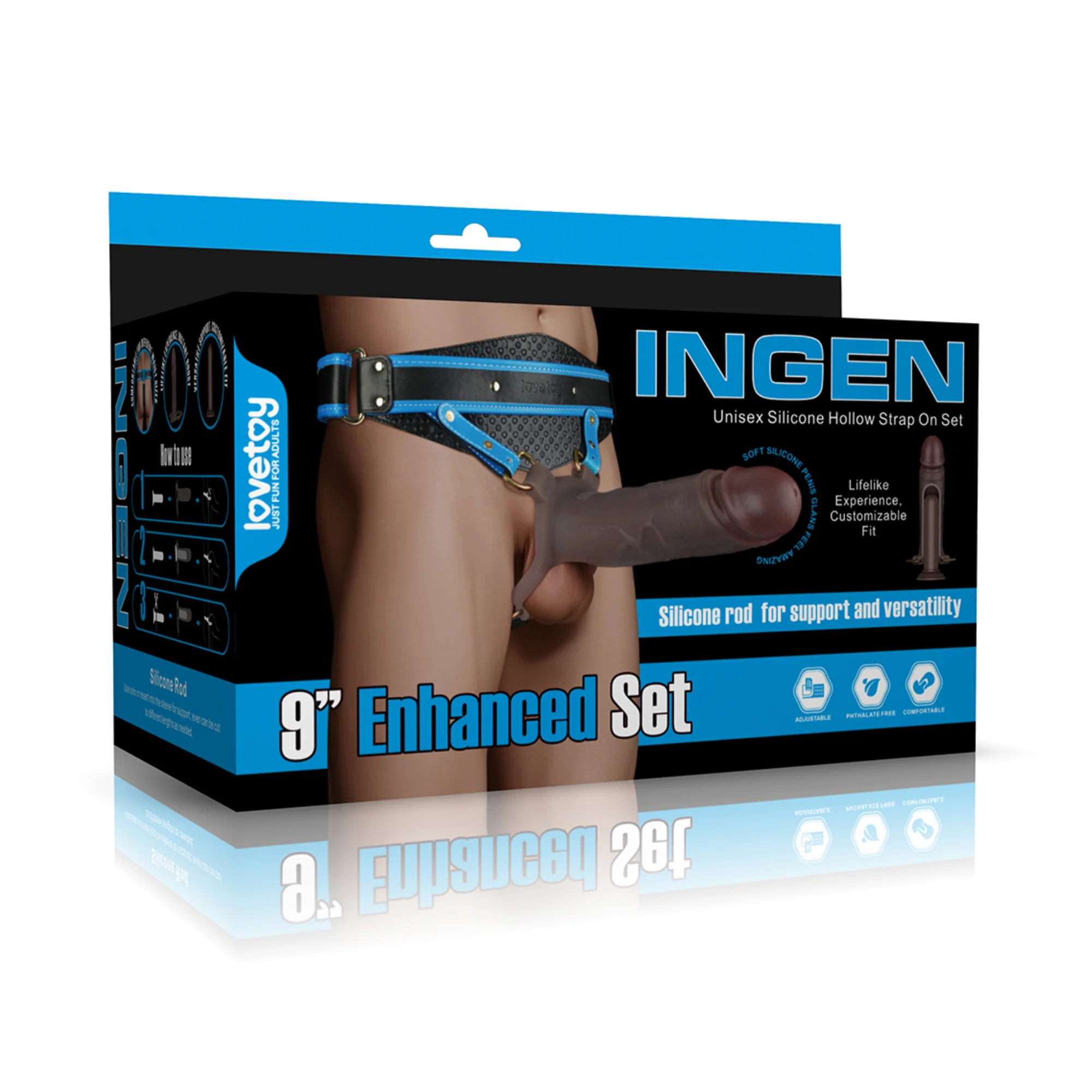 INGEN 9" Enhanced Hollow Strap-On Set - Image 3