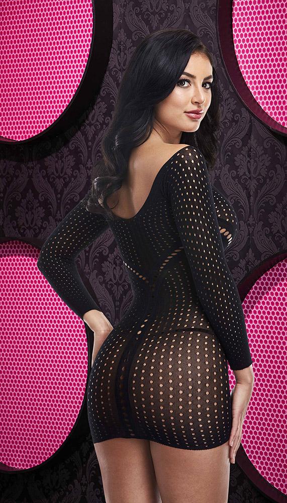 Long Sleeve Keyhole Mini Dress - Image 2