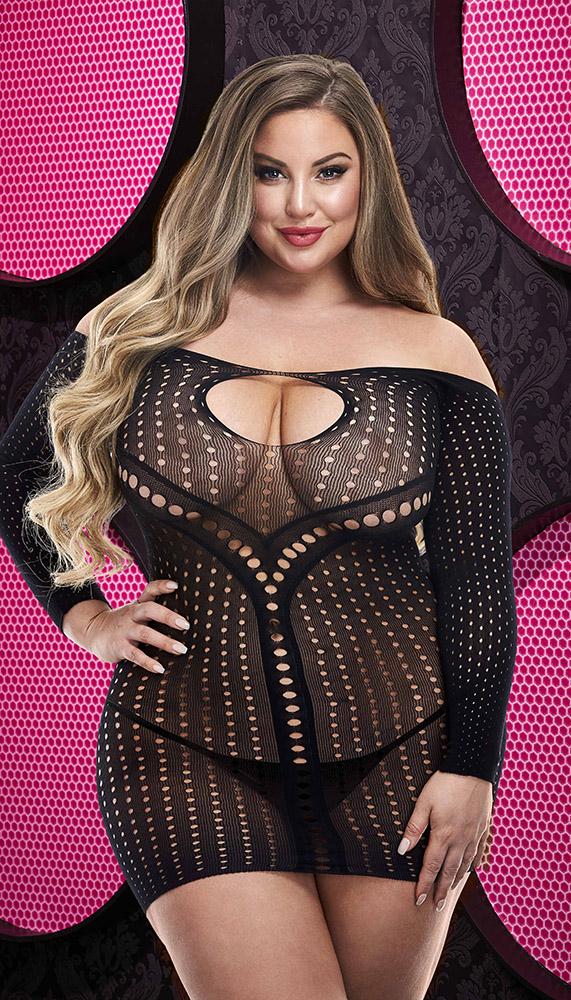 Long Sleeve Keyhole Mini Dress - Image 3