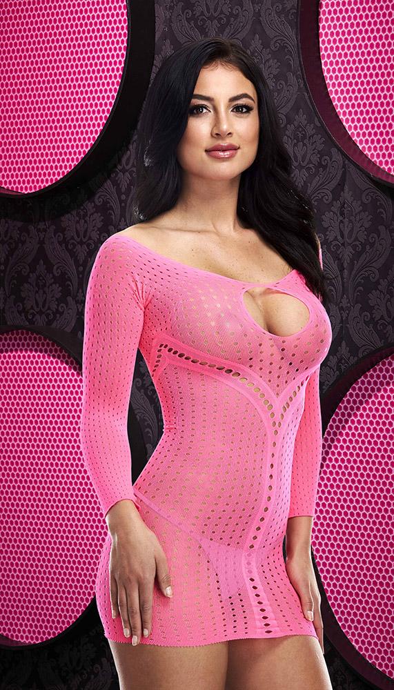 Long Sleeve Keyhole Mini Dress - Image 5