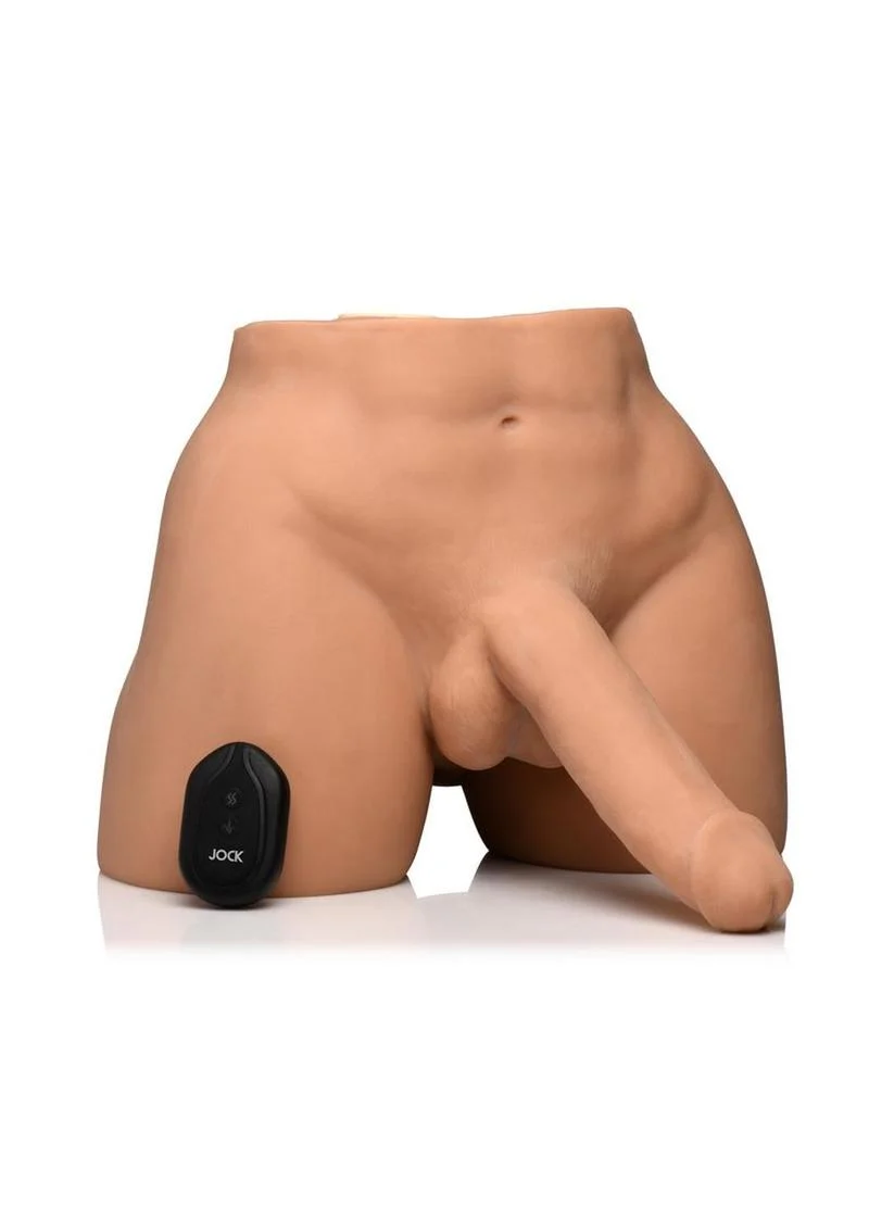 JOCK Vibrating & Squeezing Remote Controlled Male Masturbator with Posable Dildo - Image 2