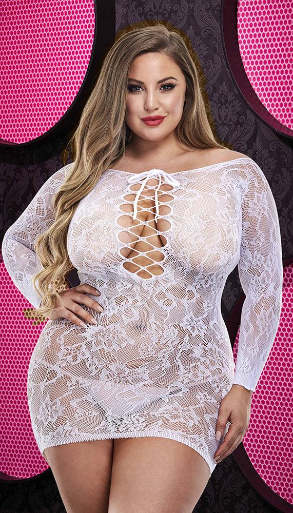 Lace Off The Shoulder Mini Dress - Image 7