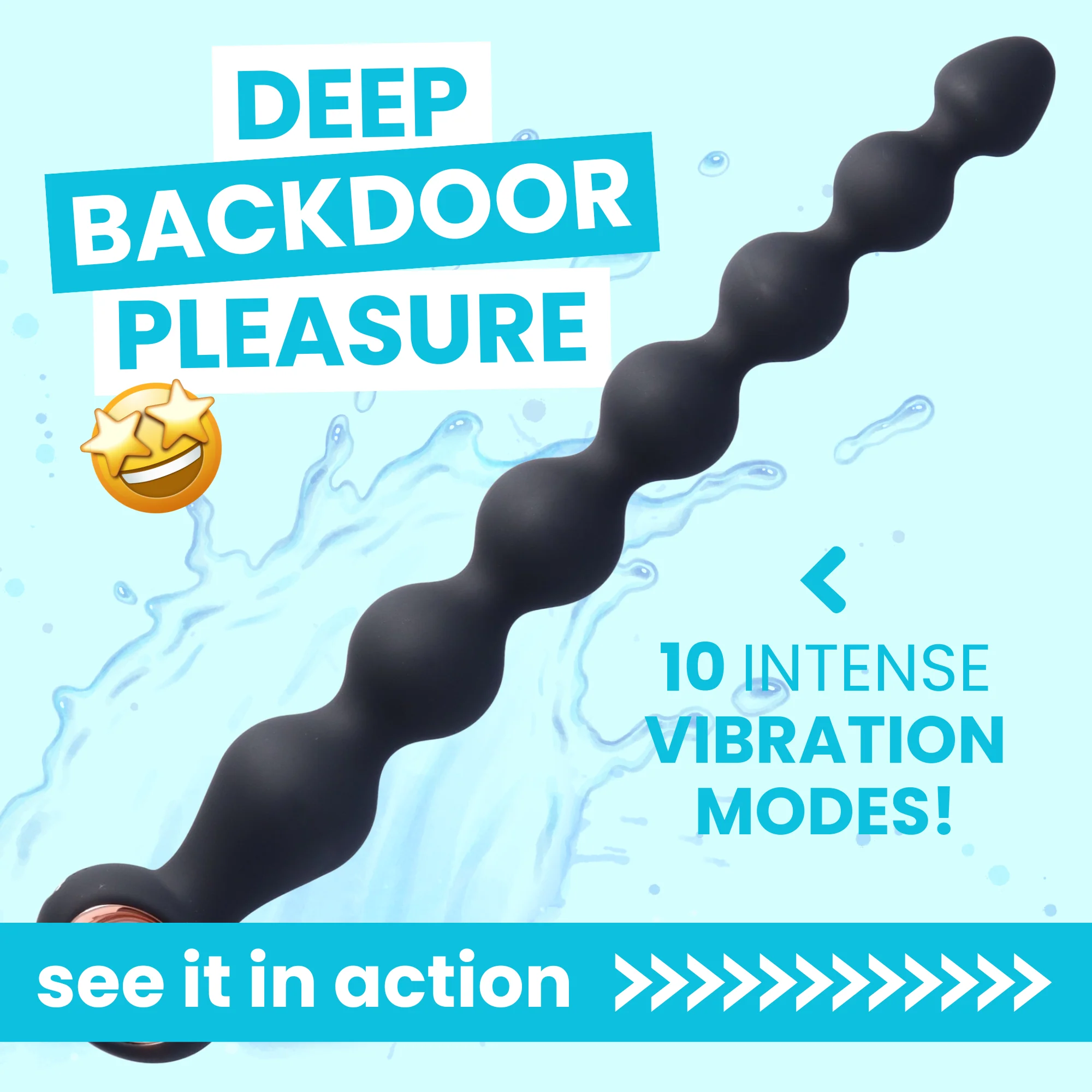 X-Long 12" Vibrating Silicone Anal Beads - Extra Deep, Intense Anal Pleasure!