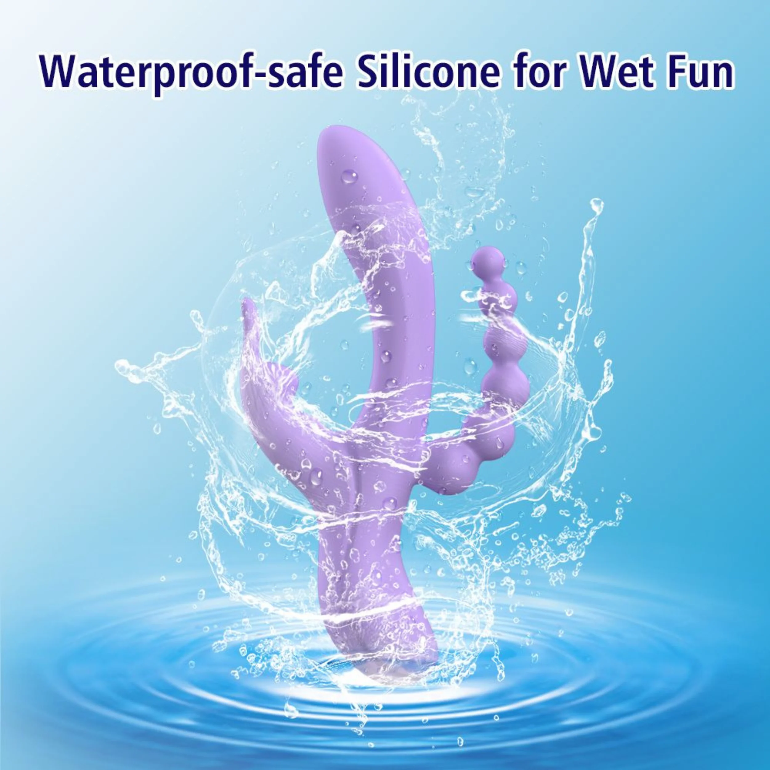 Lavender Trifecta Silicone Triple Stimulator - Powerful Vibes in Dual Motors! - Image 7