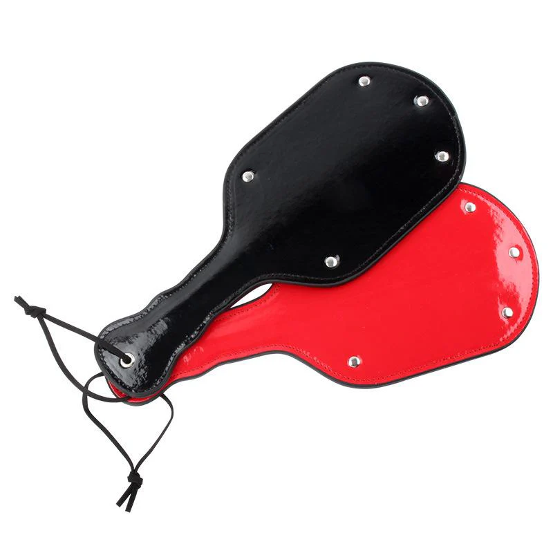 Dual Sided Leather Studded Spanking Paddle - Image 2