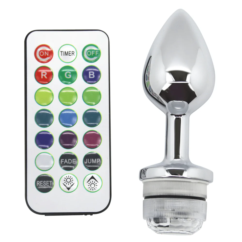 Light-Up Metal Anal Plug with Remote - Image 2